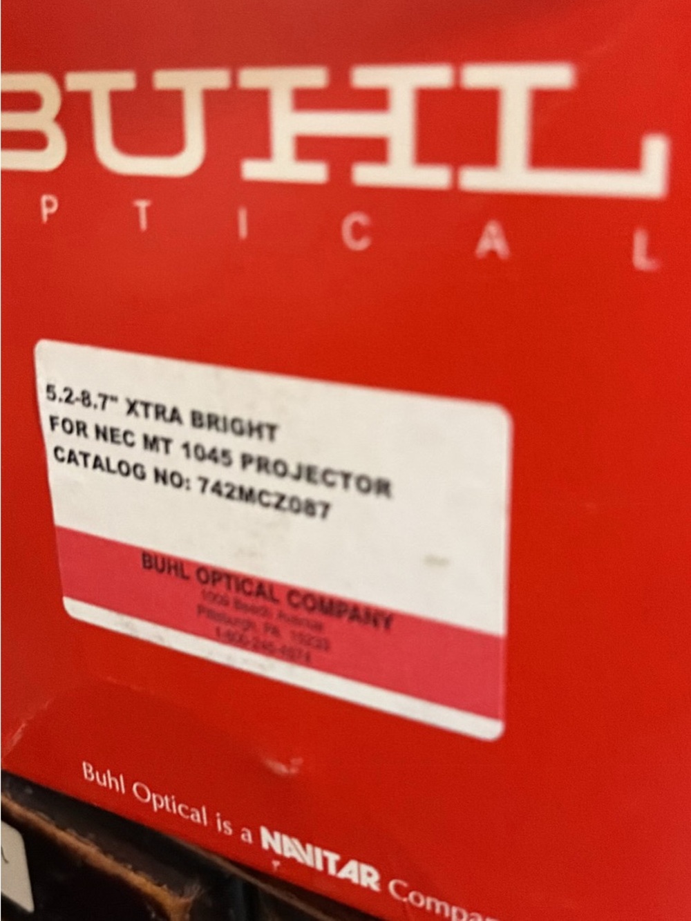 New in box Buhl Optical 5.2-8.7" XTRA Bright Projector Lens - Black - Picture 4 of 5